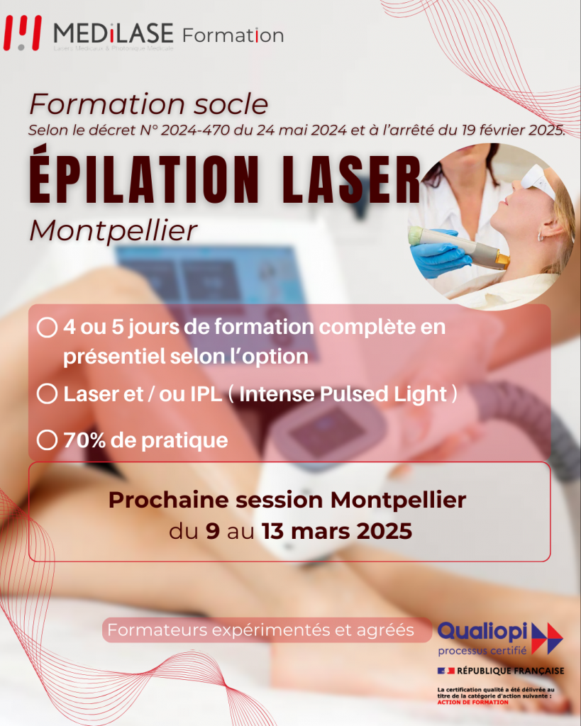 Informations formation épilation laser IPL socle par Medilase